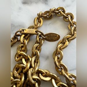 Miriam Haskell gold toned chain necklace